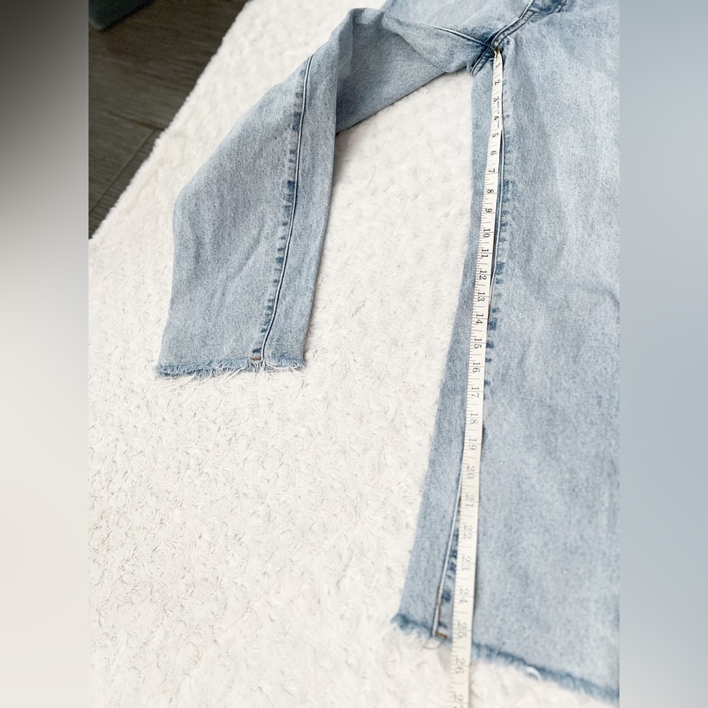 J GALT Brandy Melville High Rise Frayed Hem Straight Leg Jeans - Picture 9 of 9